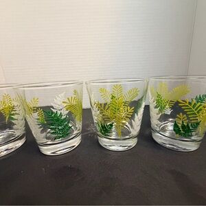 Libbey Green and Yellow Fern Glasses